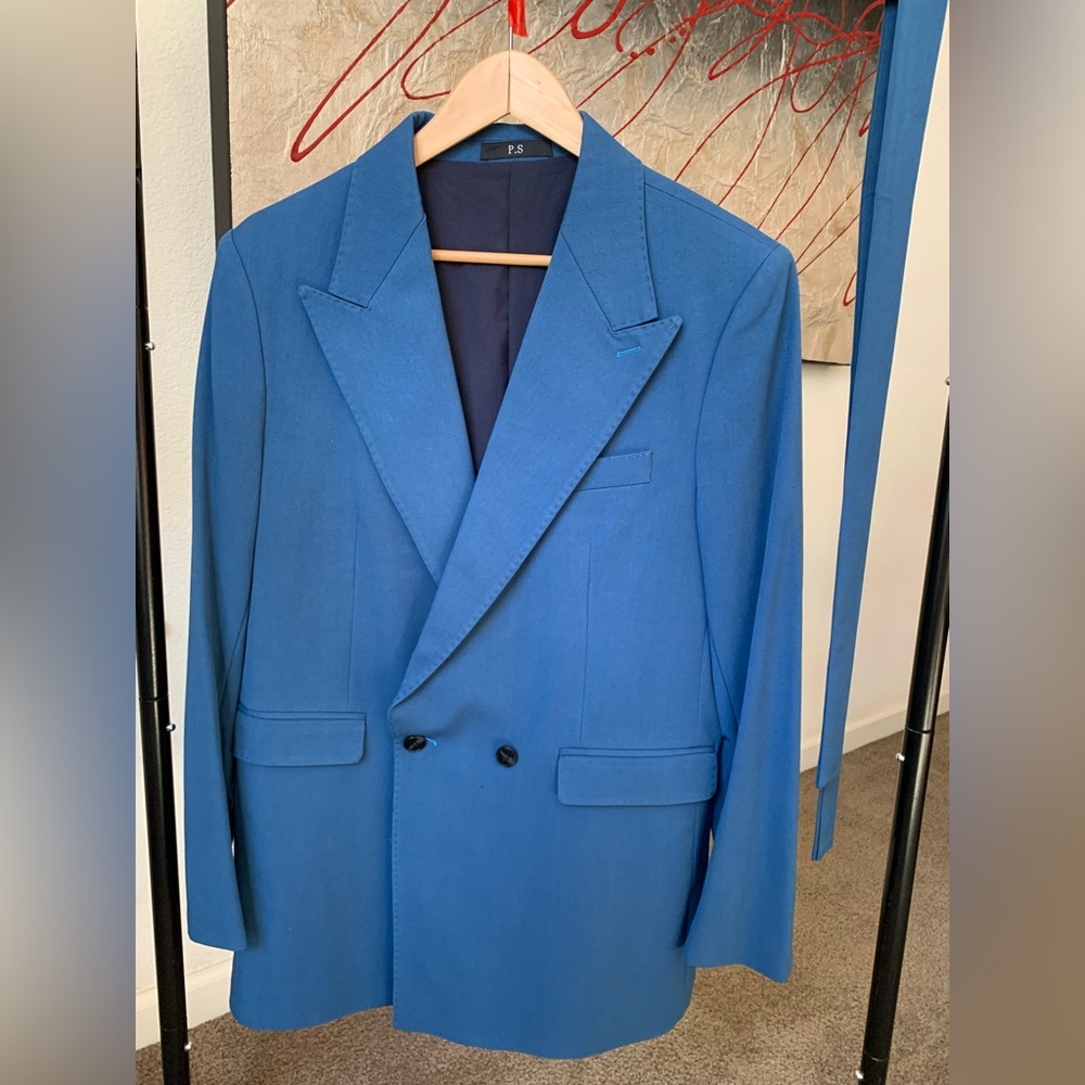 P.S. Men's Blue Double-Breasted Blazer